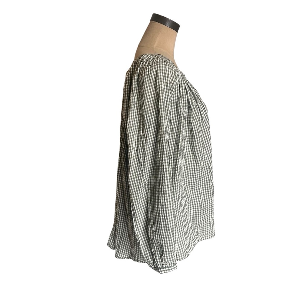 Arie‎ NEW Green & white woven Gingham fairy lightweight women’s top SZ L - Picture 4 of 11